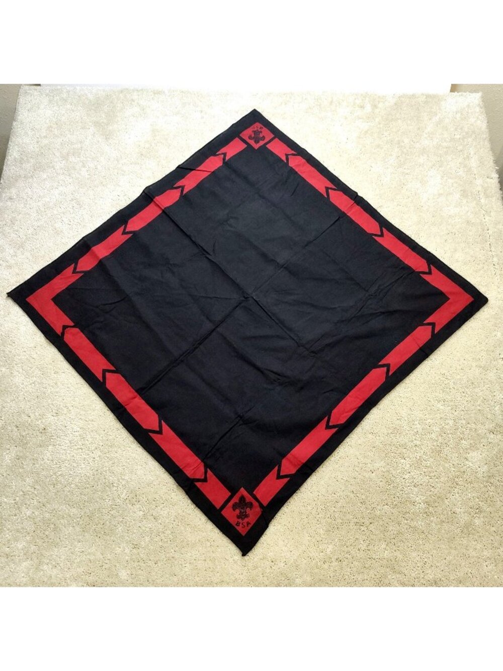 Boy Scouts of America BSA Neckerchief RARE Scarf Fleur De Lis Arrow Uniform VTG